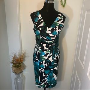 Connected Apparel V-Neck Shift Fitted Classy Dress